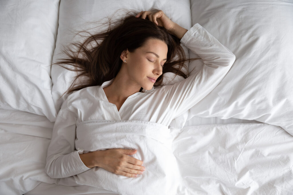 Photo of woman peacefully asleep