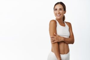 Photo of muscular woman in her 40s